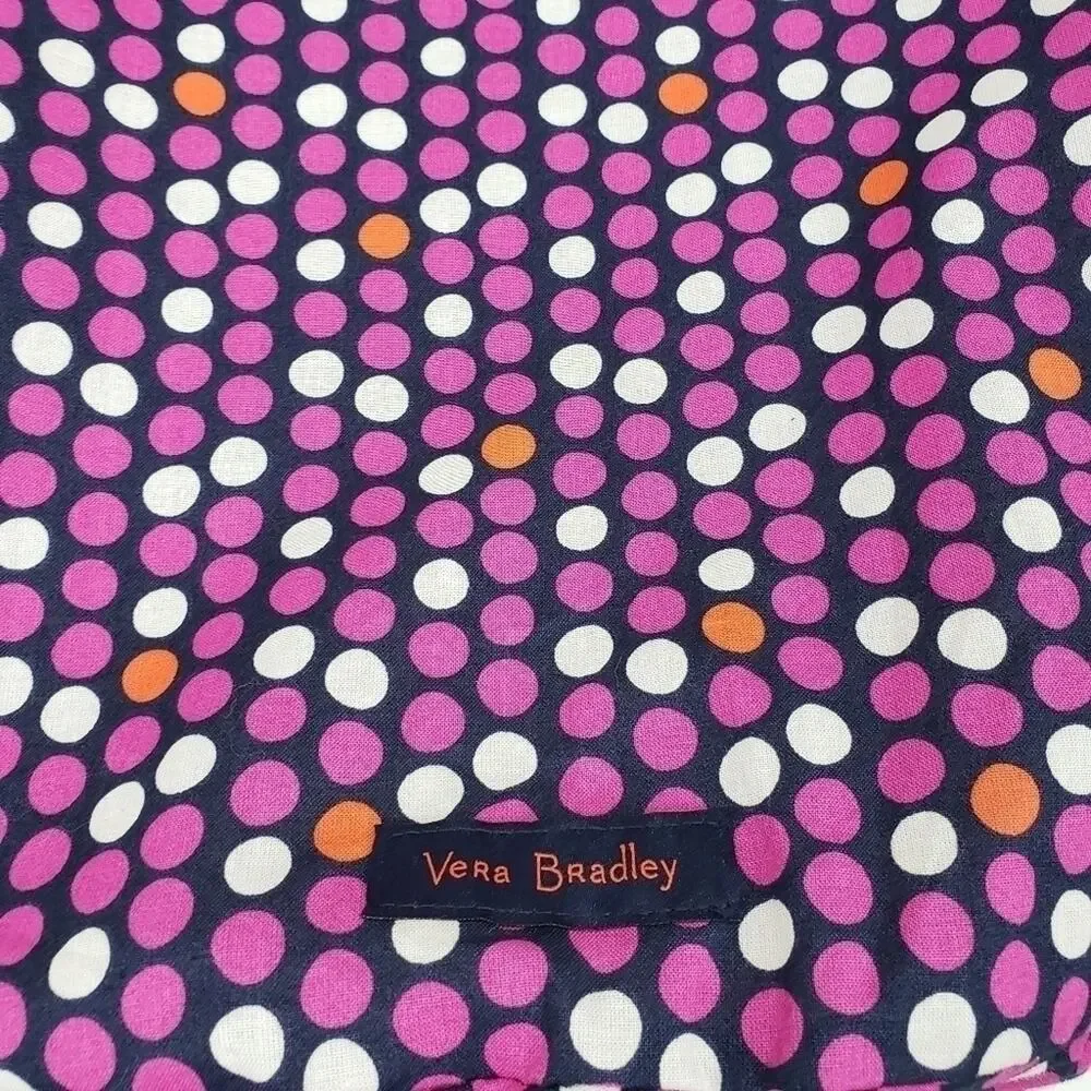 Vera Bradley Navy with Pink Polka Dot Drawstring Satchel, Backpack, Wet Bag NWOT